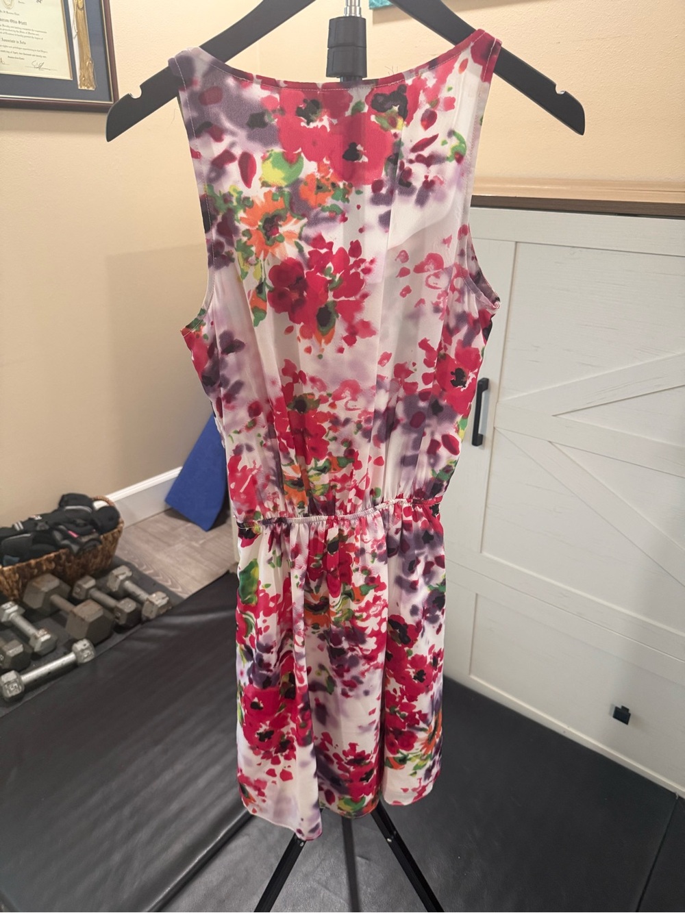 Express Pink Multi Floral Ruffle Sheath Dress - Picture 3 of 6